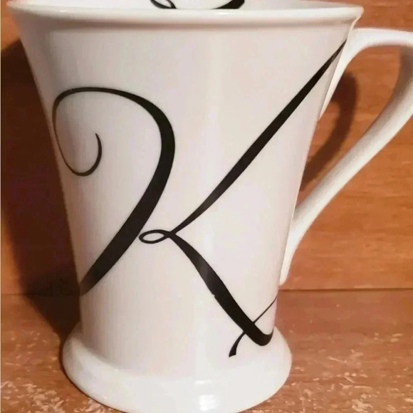 Brother Sister Design Studio Monogram White Black Coffee Tea Mug Letter K - Picture 7 of 11
